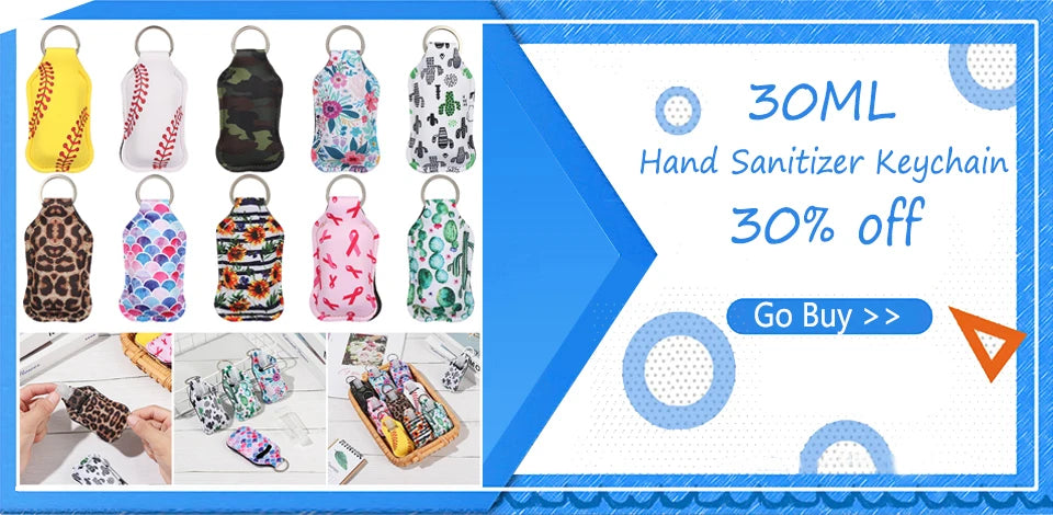 30ml Portable Hand Sanitizer Bottle Reusable Travel Durable Silicone Keychain Holder Gel hand Soap Empty Container Sub-bottling
