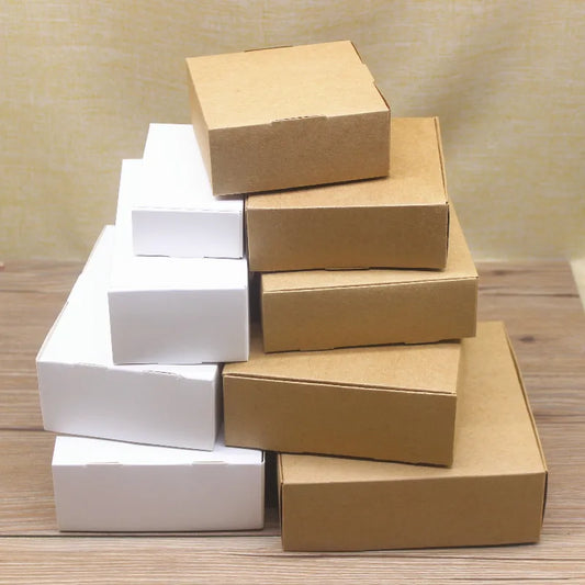 Paper Plane Box 10pcs Multi Size Kraft /White Packaging Box Wedding Party Favor Supplies Handmade Soap Chocolate Candy Storage