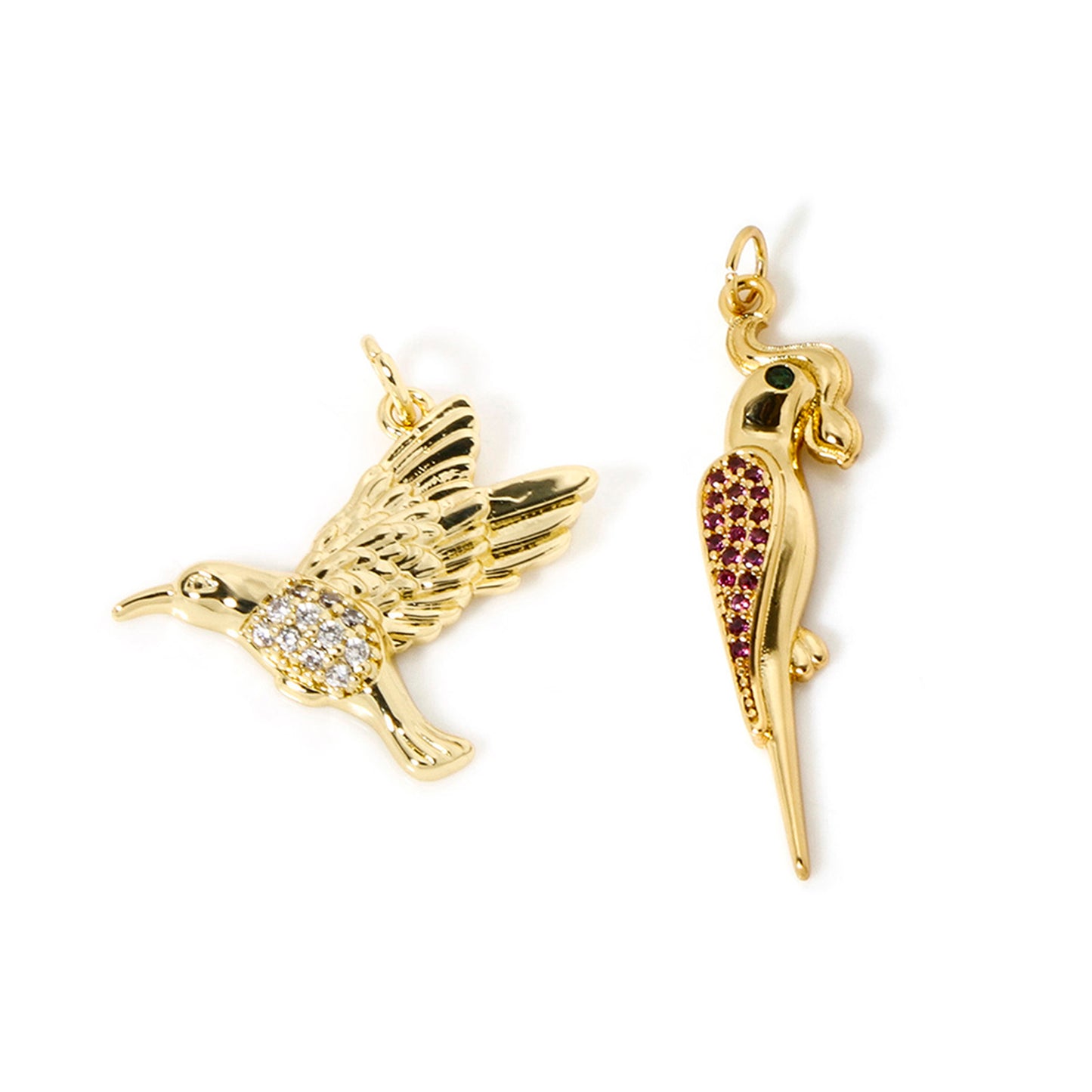 1 PC Bird Micro Pave Brass Charms 18K Gold Plated Color Bird Animal Delicate Pendants For DIY Jewelry Making Necklace Findings