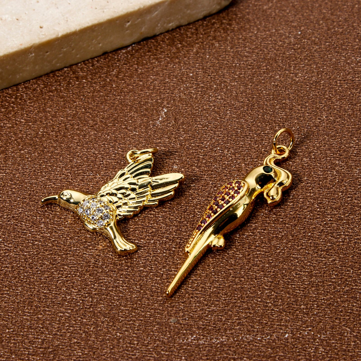 1 PC Bird Micro Pave Brass Charms 18K Gold Plated Color Bird Animal Delicate Pendants For DIY Jewelry Making Necklace Findings