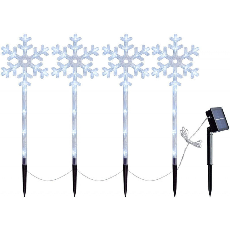 Cross-Border Led Solar Christmas Decoration Cane Light String Lawn Candy Snowflake Ground Lights Garden Lights Outdoor