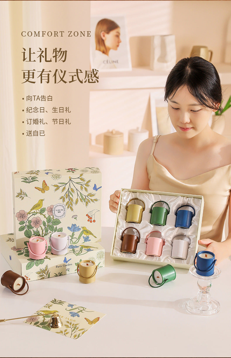 Creative Aromatherapy Candle Set Gift Box Q Version Essential Oil Candle Cross-Border Fragrance Indoor Decoration New Year Holiday Gift