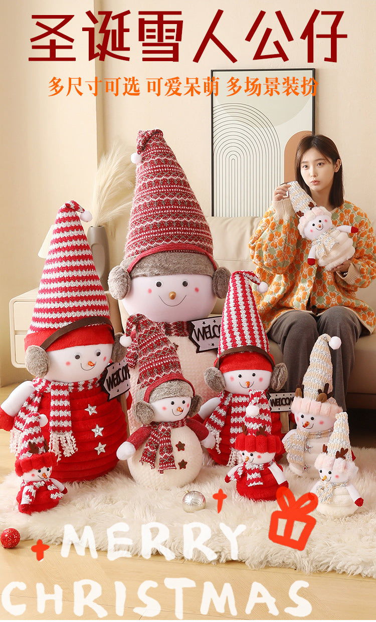 Cross-Border Antler Snowman Doll Christmas Decorations Cute Snowman Doll Christmas Ornaments Christmas Tree Decorations