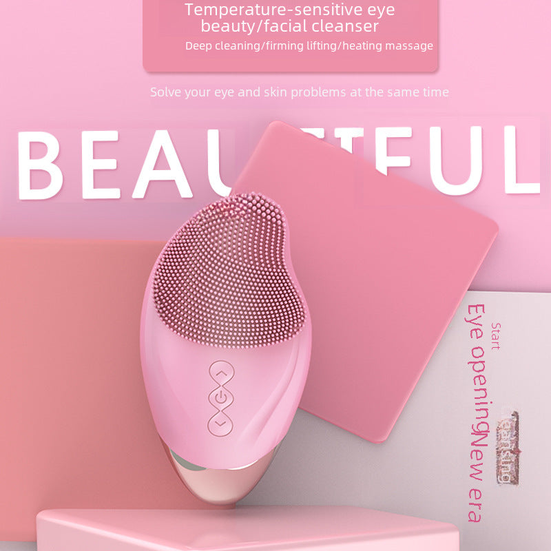 Household Electric Ultrasonic Facial Cleanser Wireless Waterproof Silicone Pore Cleaning Facial Brush Beauty Massage Introduction Instrument