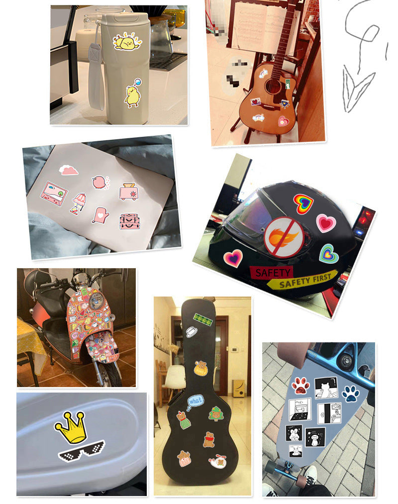 50 cartoon small train creative stickers skateboard luggage stickers laptop car motorcycle decoration