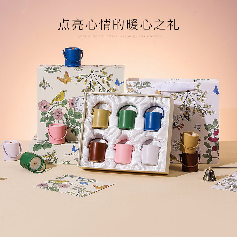 Creative Aromatherapy Candle Set Gift Box Q Version Essential Oil Candle Cross-Border Fragrance Indoor Decoration New Year Holiday Gift