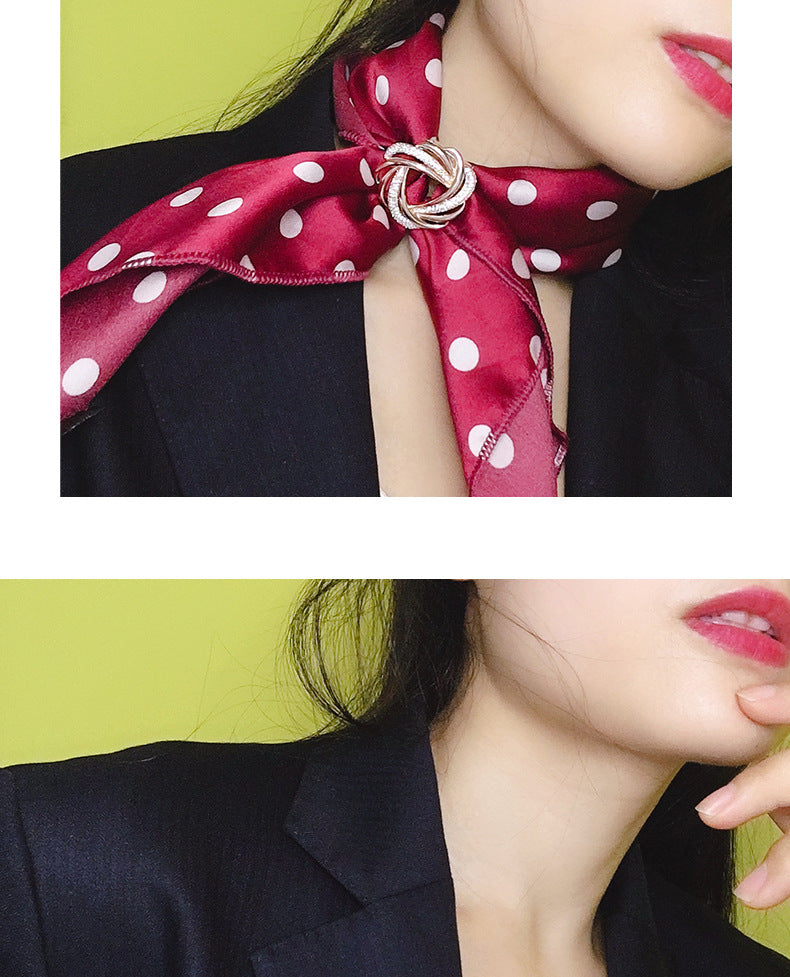 Silk Scarf Buckle High-end All-match Temperament Scarf Suit Pin Corner Knot Decorative Buckle Winter Accessories Brooch for Women