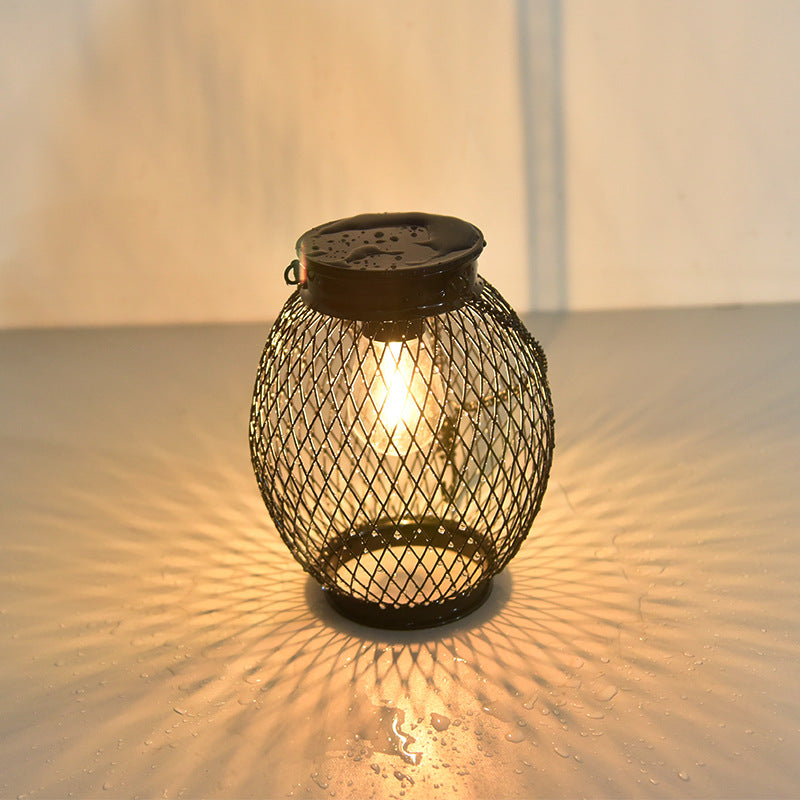 Solar Lights, Cross-Border Iron Lanterns, Garden Waterproof Mesh Woven Lights, Courtyard Decorative Lights, Solar Garden Hanging Lights