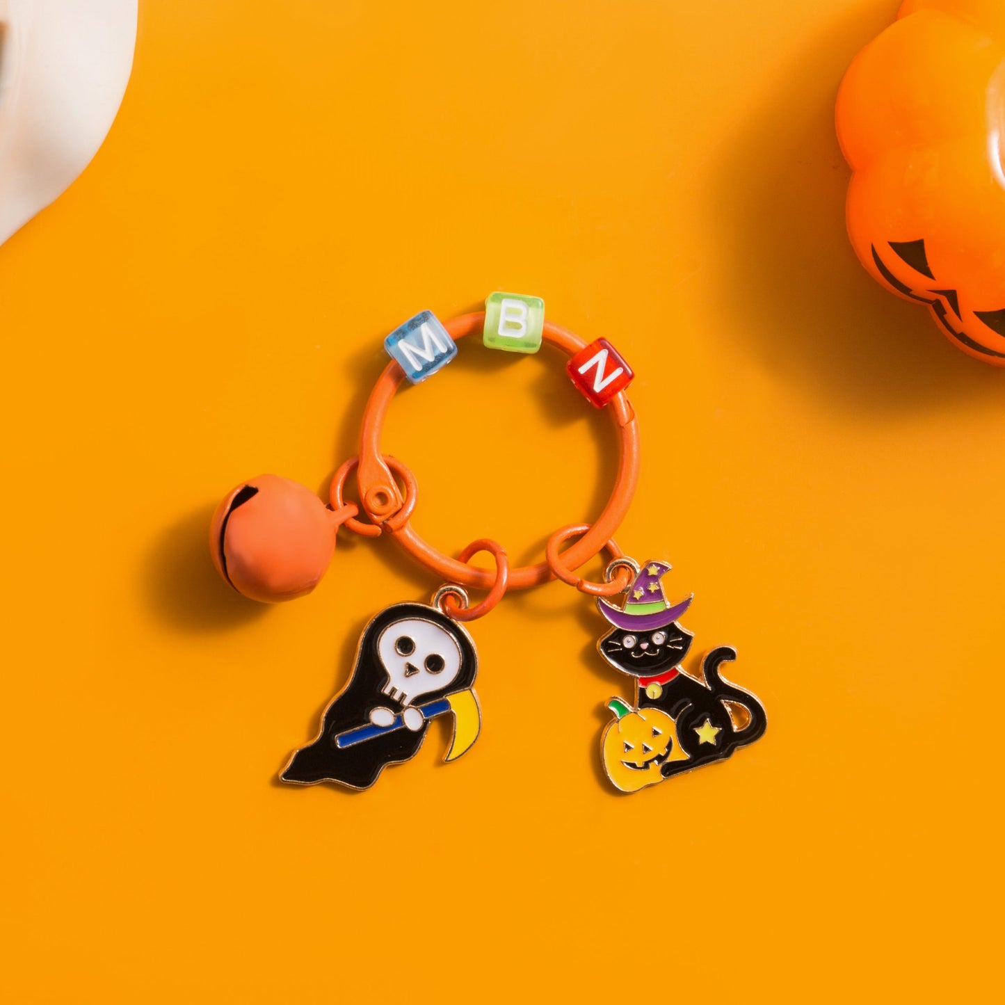 Creative Cartoon Metal Spider Pendant Halloween DIY Funny Pumpkin Doll Keychain Bag Hanging Small Gifts
