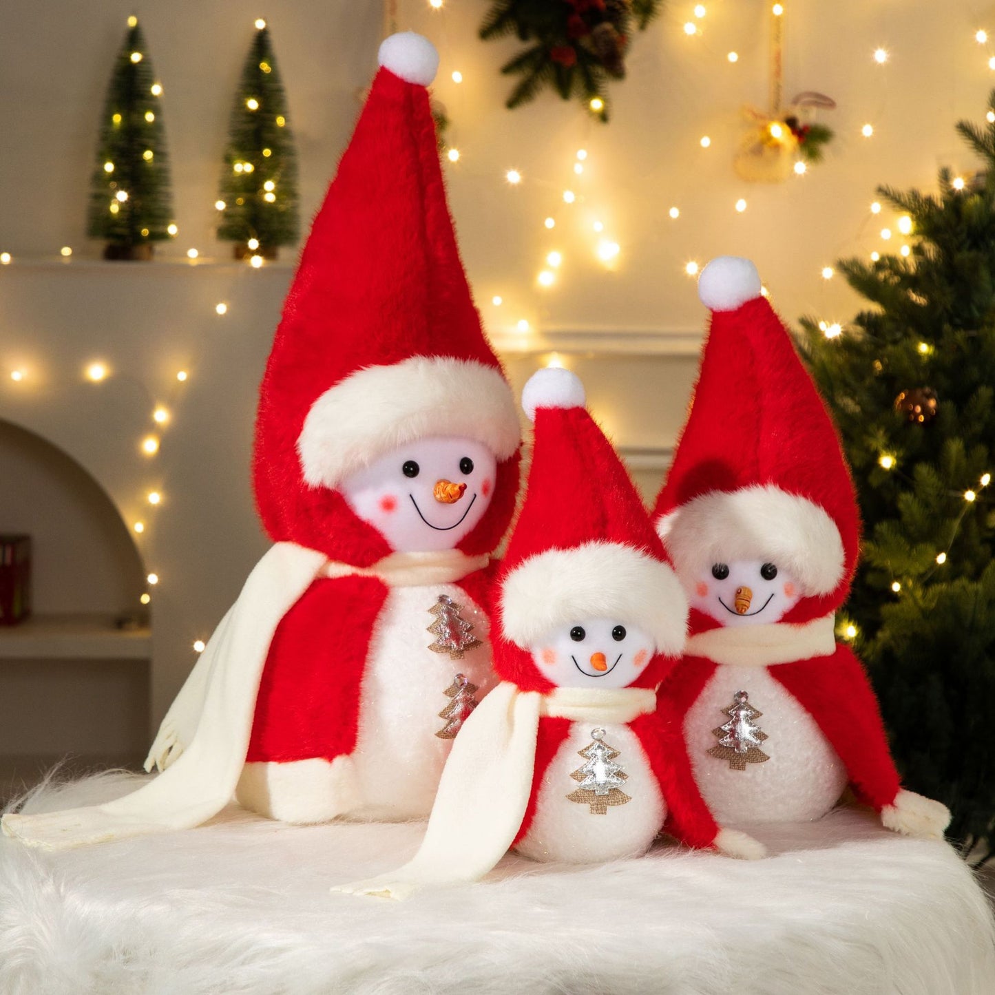 Cross-Border Antler Snowman Doll Christmas Decorations Cute Snowman Doll Christmas Ornaments Christmas Tree Decorations