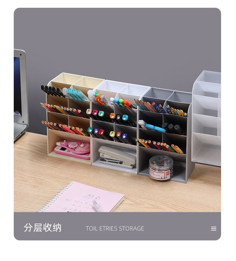 Oblique Pen Holder Desk Student Office Desktop Rack Children and Girls Stationery Storage Box Multifunctional Decoration Pen Holder