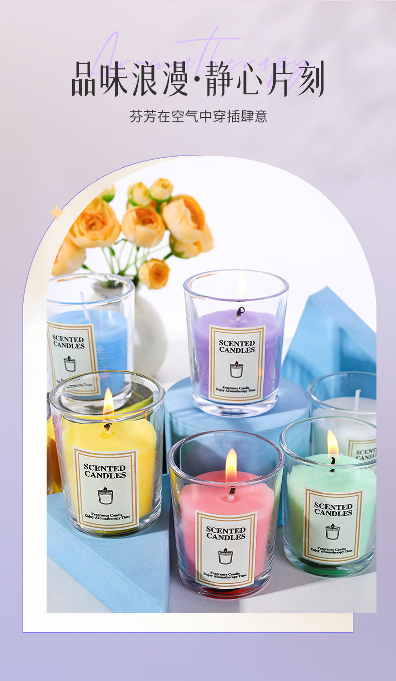Simple Glass Cup Aromatherapy Candle Photography Atmosphere Props Decoration Creative Fragrance Holiday Atmosphere Props Candle