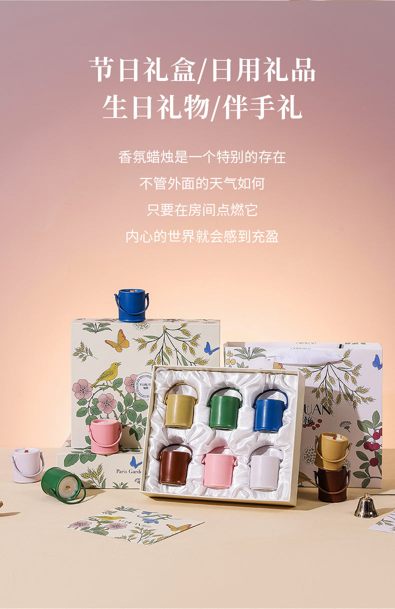 Creative Aromatherapy Candle Set Gift Box Q Version Essential Oil Candle Cross-Border Fragrance Indoor Decoration New Year Holiday Gift