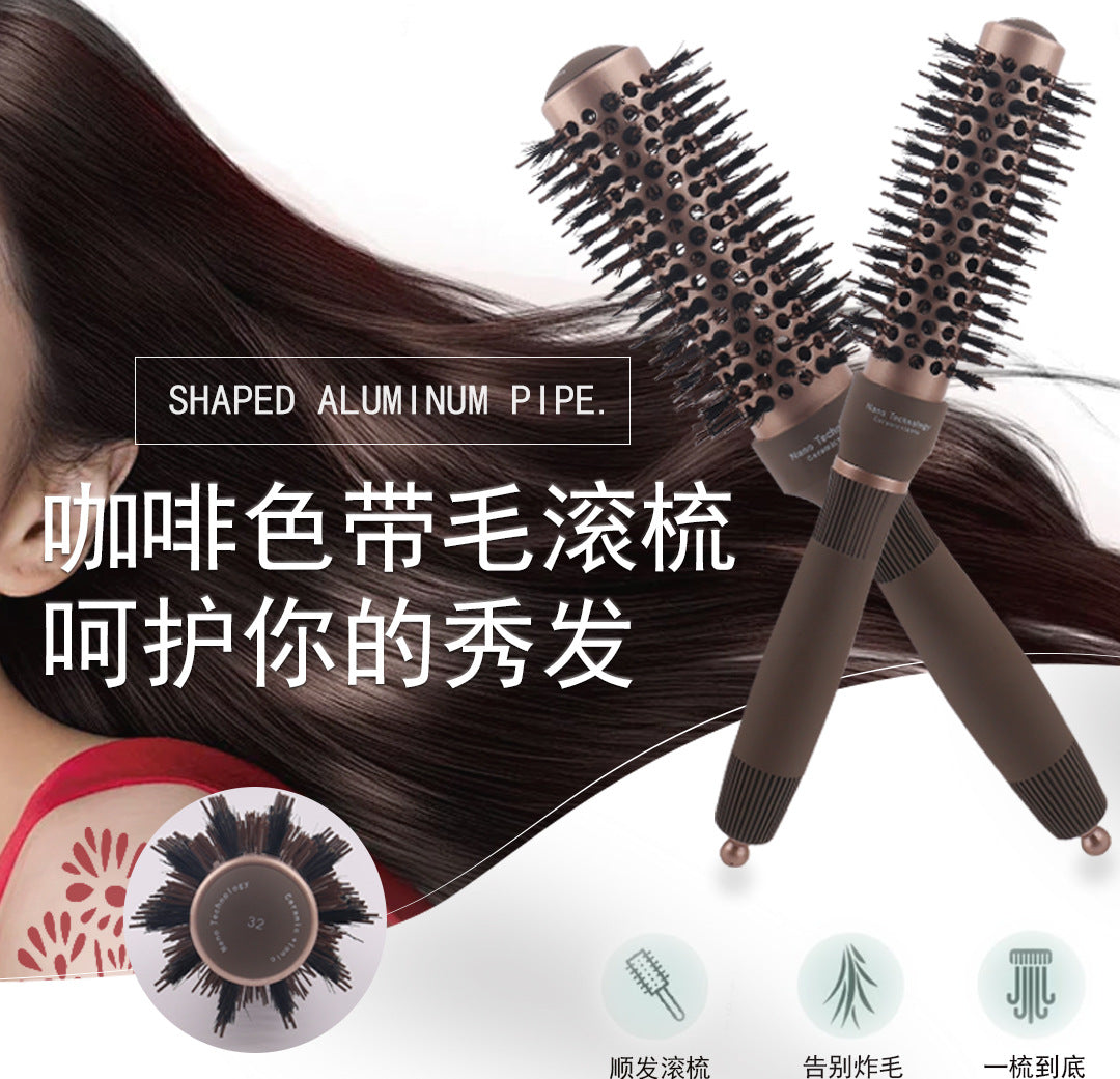 Pig Mane Hot Selling Roll Comb Round Comb Ceramic Roll Comb Four Series Roll Comb Large Pack Aluminum Tube Roll Comb Air Comb