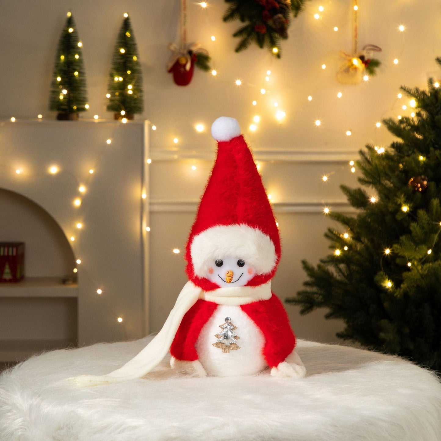 Cross-Border Antler Snowman Doll Christmas Decorations Cute Snowman Doll Christmas Ornaments Christmas Tree Decorations