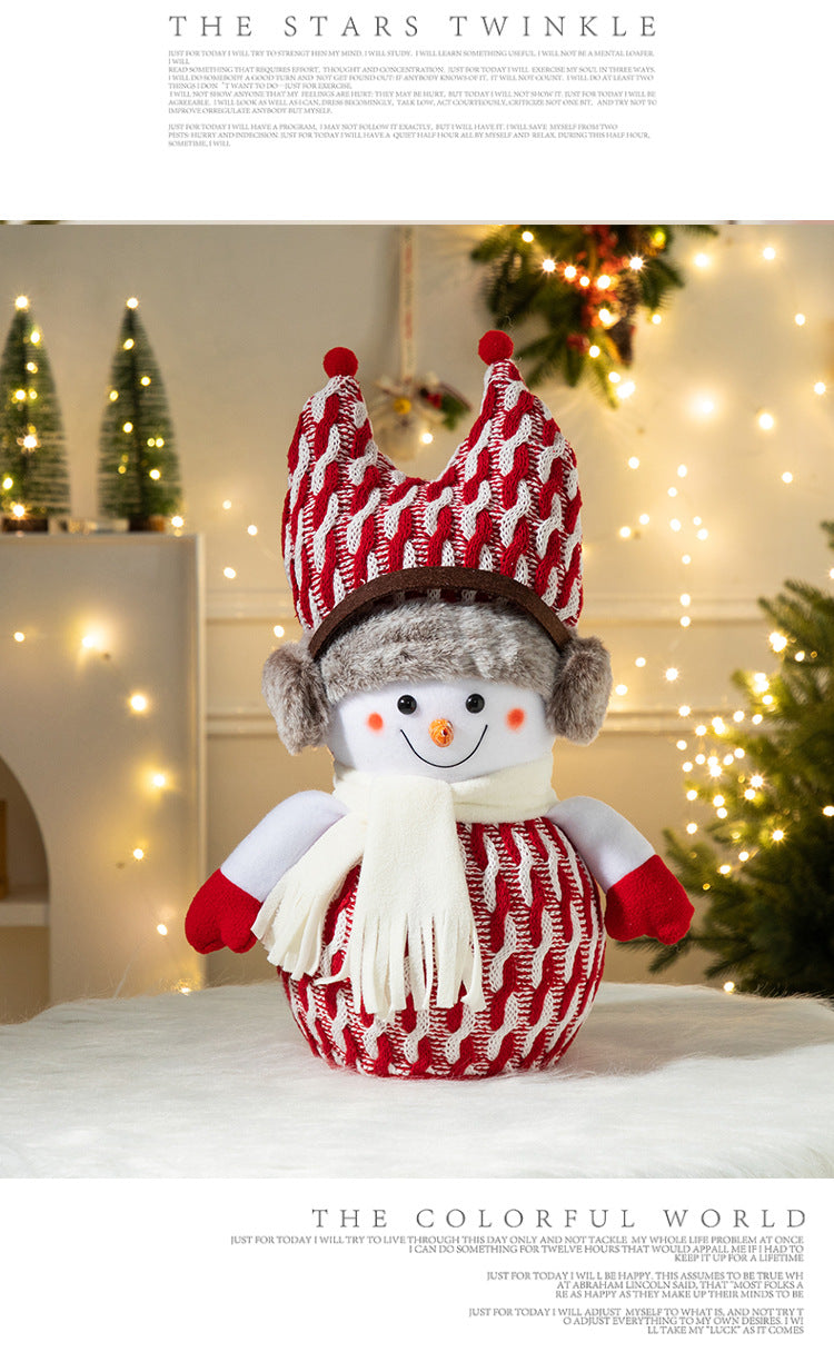 Cross-Border Antler Snowman Doll Christmas Decorations Cute Snowman Doll Christmas Ornaments Christmas Tree Decorations