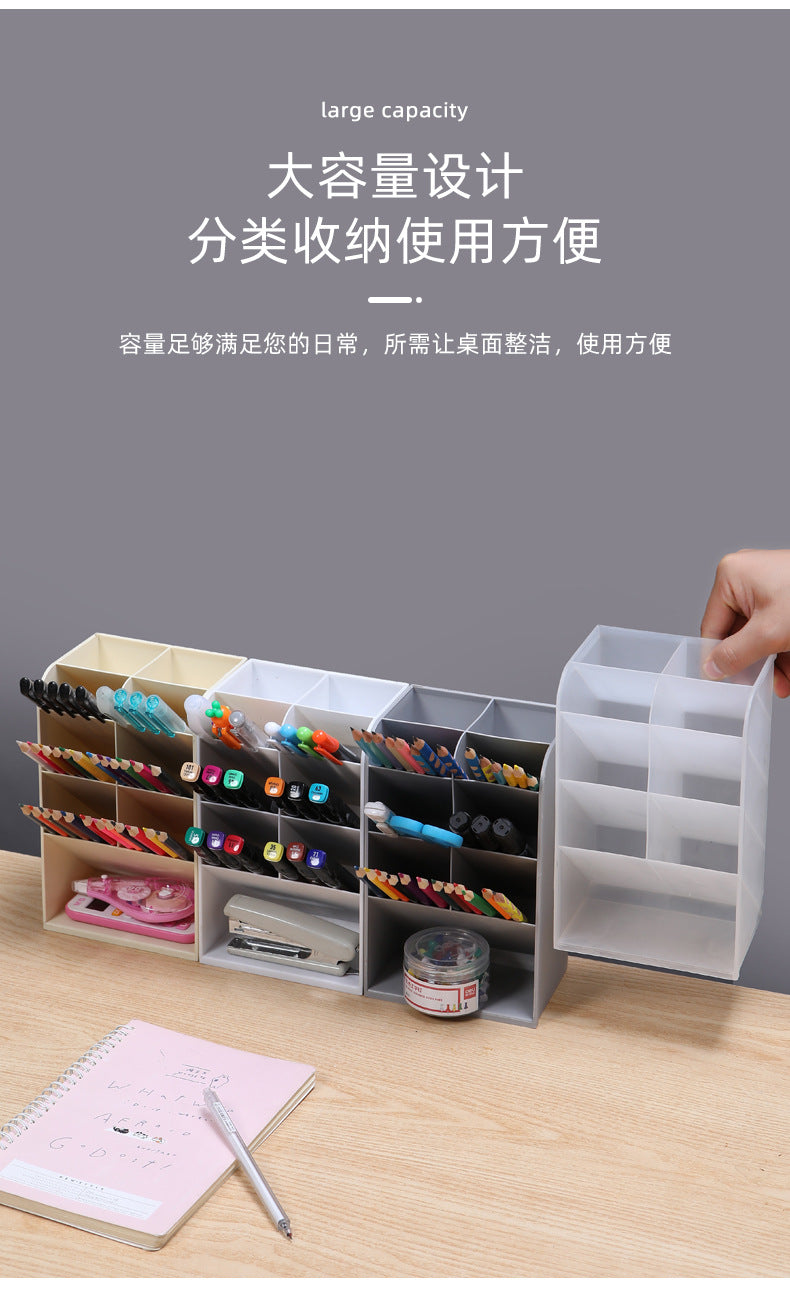 Oblique Pen Holder Desk Student Office Desktop Rack Children and Girls Stationery Storage Box Multifunctional Decoration Pen Holder
