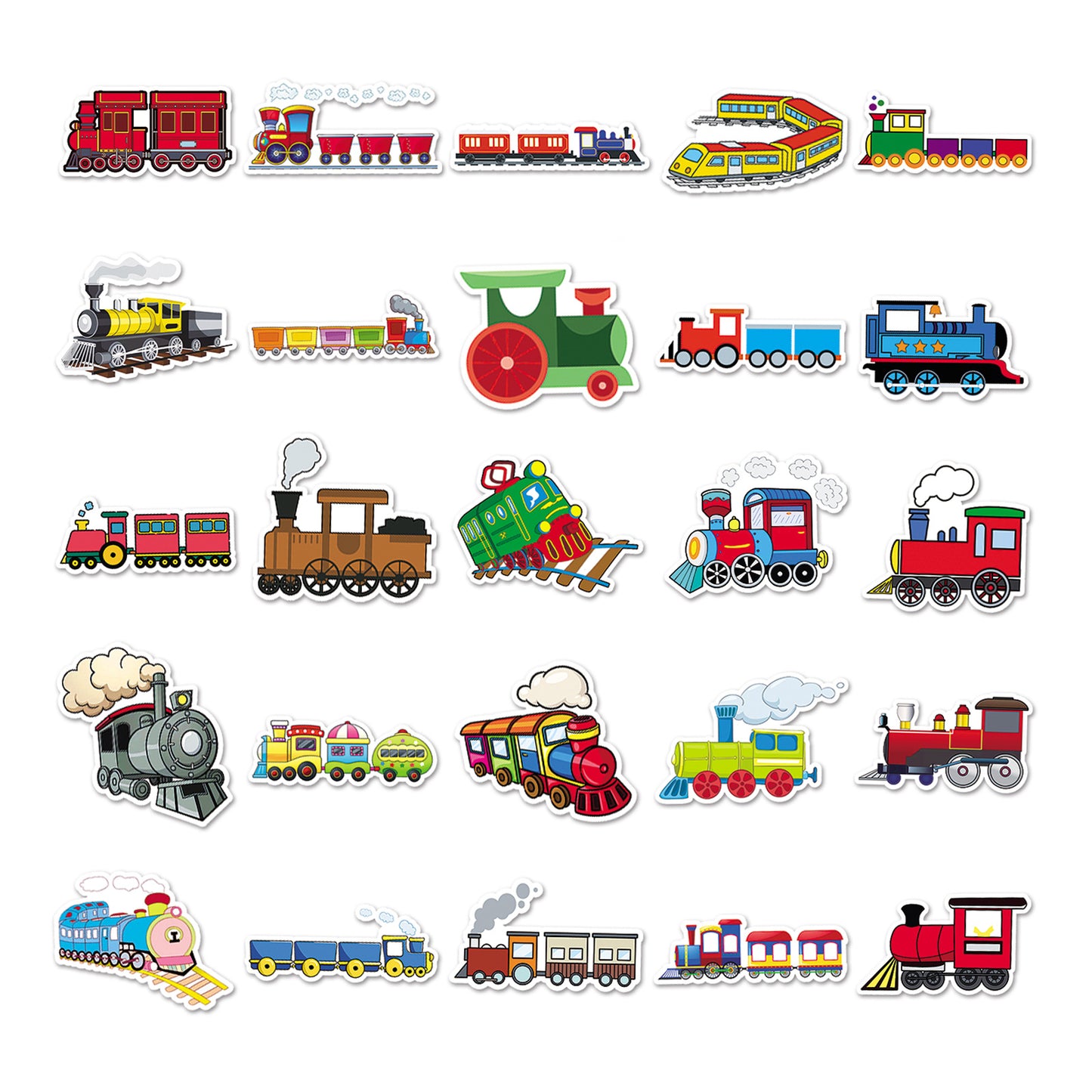 50 cartoon small train creative stickers skateboard luggage stickers laptop car motorcycle decoration