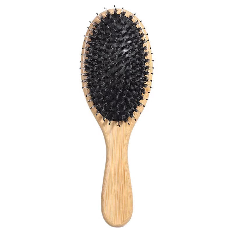 Natural Boar Bristle Air Cushion Comb Bamboo Bristle Comb Wooden Air Bag Comb Temu Popular Cross-Border Export Massage Comb