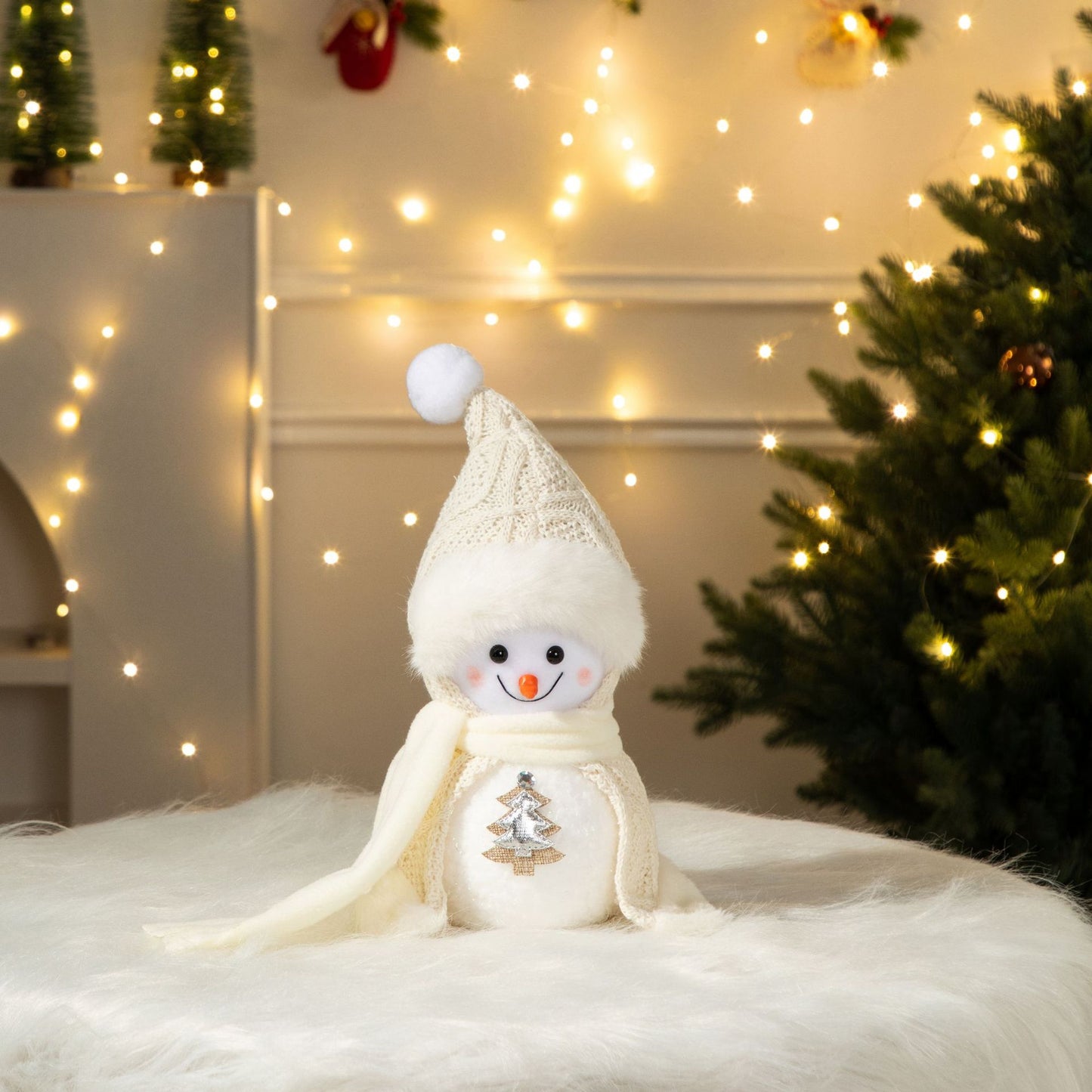 Cross-Border Antler Snowman Doll Christmas Decorations Cute Snowman Doll Christmas Ornaments Christmas Tree Decorations