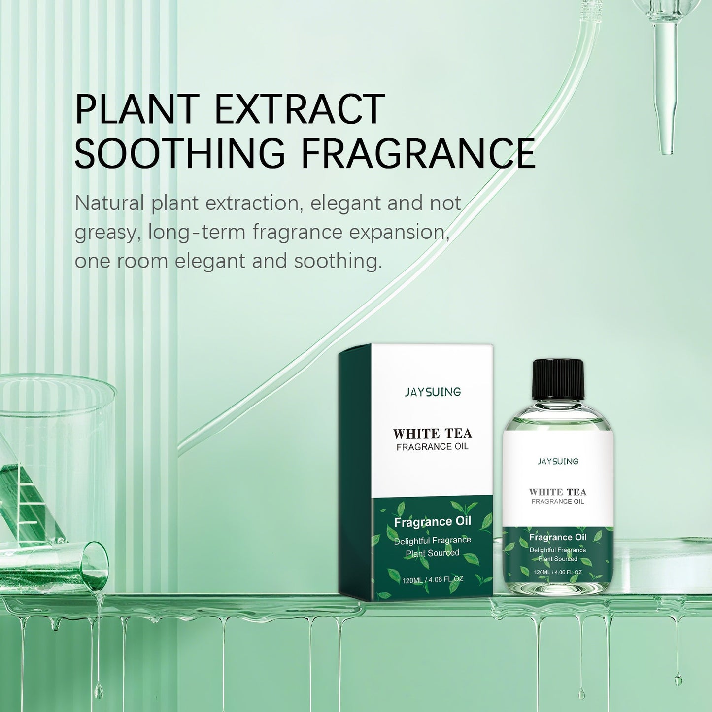 Jaysuing White Tea Fragrance Essential Oil, Long-Lasting Fragrance for Daily Commuting and Dating, Fresh and Skin-Friendly Atmosphere Perfume