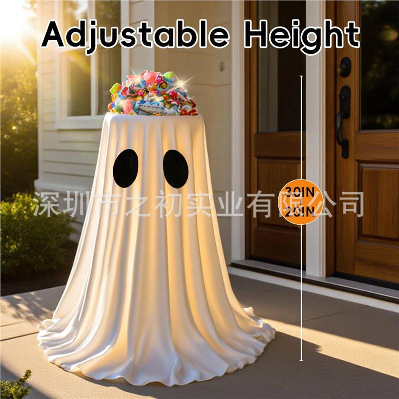 Halloween ghost fruit plate ornament, glowing door decoration, pumpkin bucket, candy bucket, cute outdoor decoration