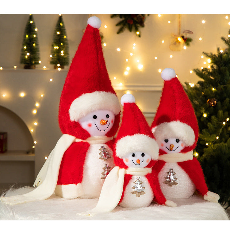 Cross-Border Antler Snowman Doll Christmas Decorations Cute Snowman Doll Christmas Ornaments Christmas Tree Decorations