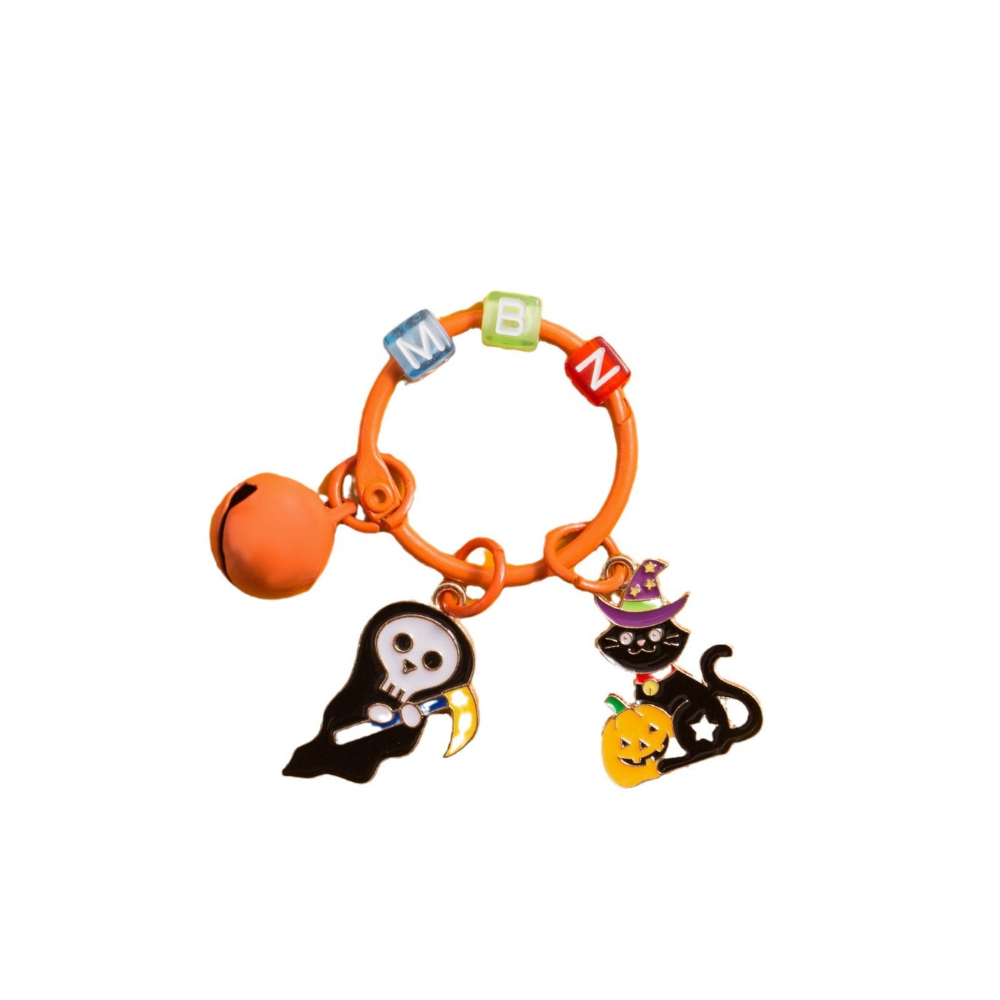 Creative Cartoon Metal Spider Pendant Halloween DIY Funny Pumpkin Doll Keychain Bag Hanging Small Gifts