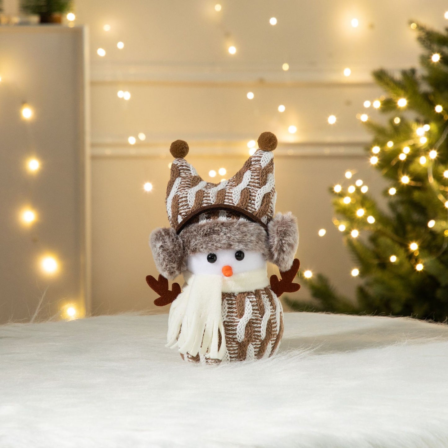 Cross-Border Antler Snowman Doll Christmas Decorations Cute Snowman Doll Christmas Ornaments Christmas Tree Decorations