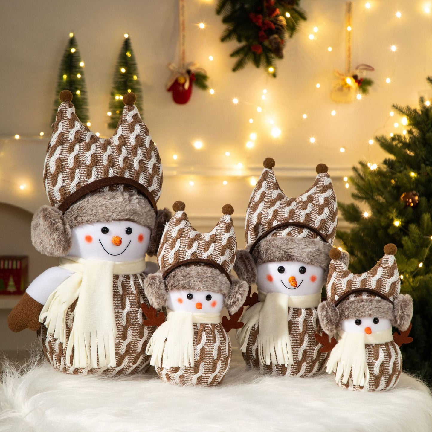 Cross-Border Antler Snowman Doll Christmas Decorations Cute Snowman Doll Christmas Ornaments Christmas Tree Decorations
