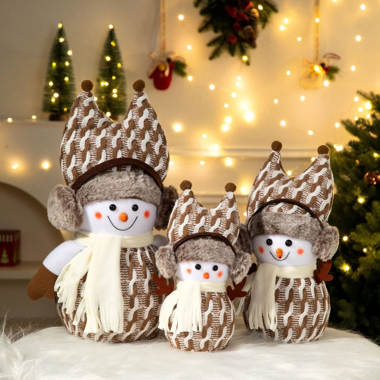 Cross-Border Antler Snowman Doll Christmas Decorations Cute Snowman Doll Christmas Ornaments Christmas Tree Decorations