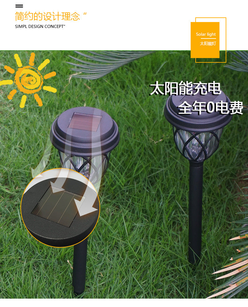 Amazon Cross-Border Solar Outdoor Courtyard Lamp Lawn Lamp Garden Led Decorative Lamp House Ground Lamp Rainproof