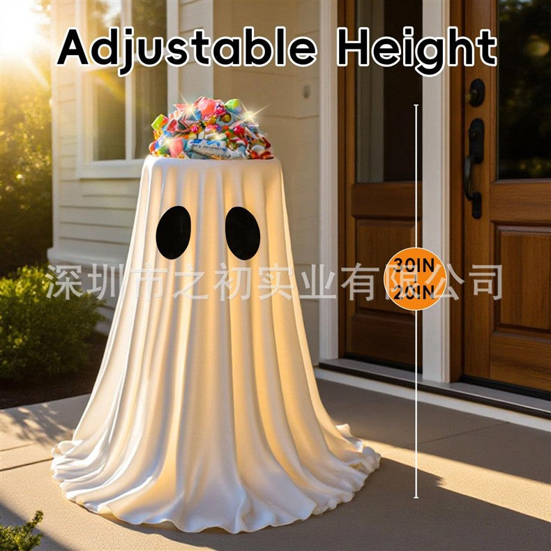 Halloween ghost fruit plate ornament, glowing door decoration, pumpkin bucket, candy bucket, cute outdoor decoration