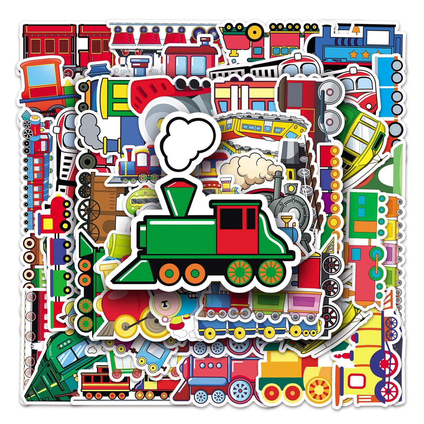 50 cartoon small train creative stickers skateboard luggage stickers laptop car motorcycle decoration