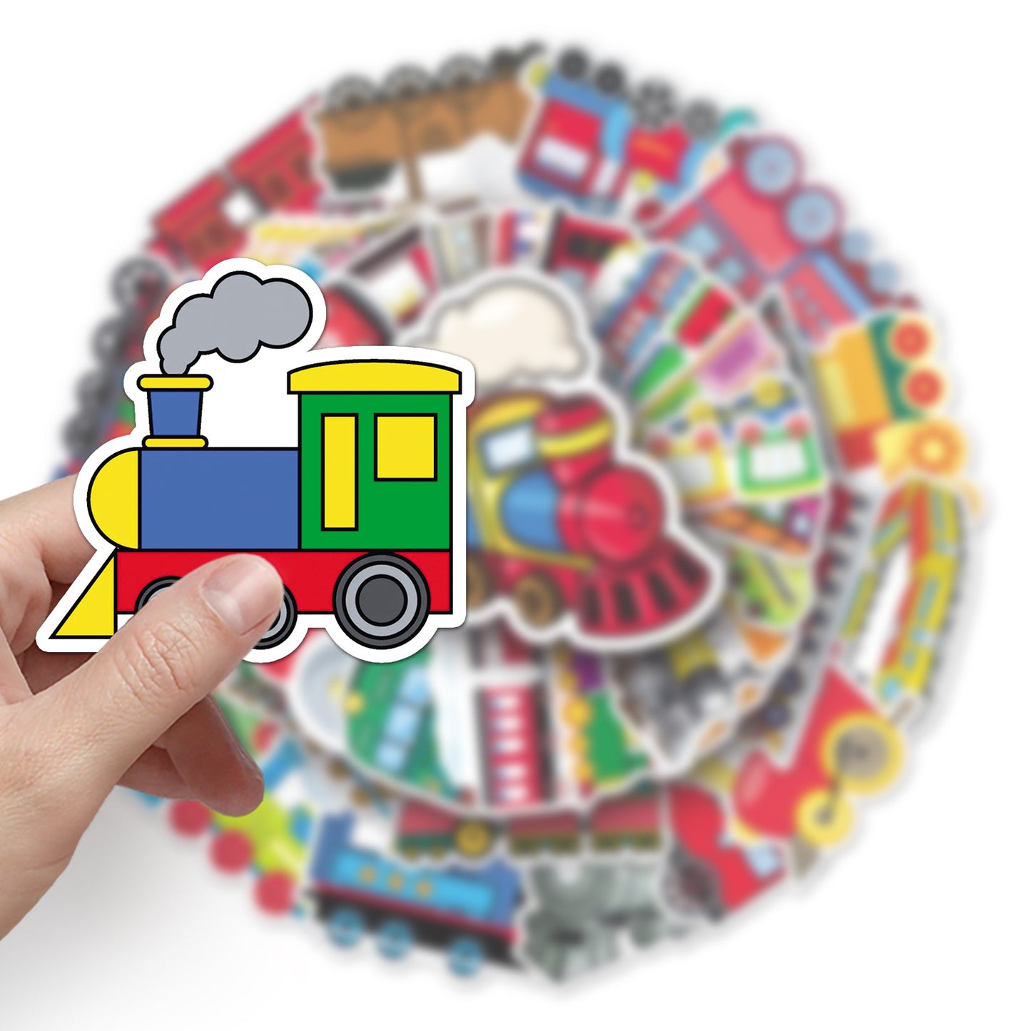 50 cartoon small train creative stickers skateboard luggage stickers laptop car motorcycle decoration