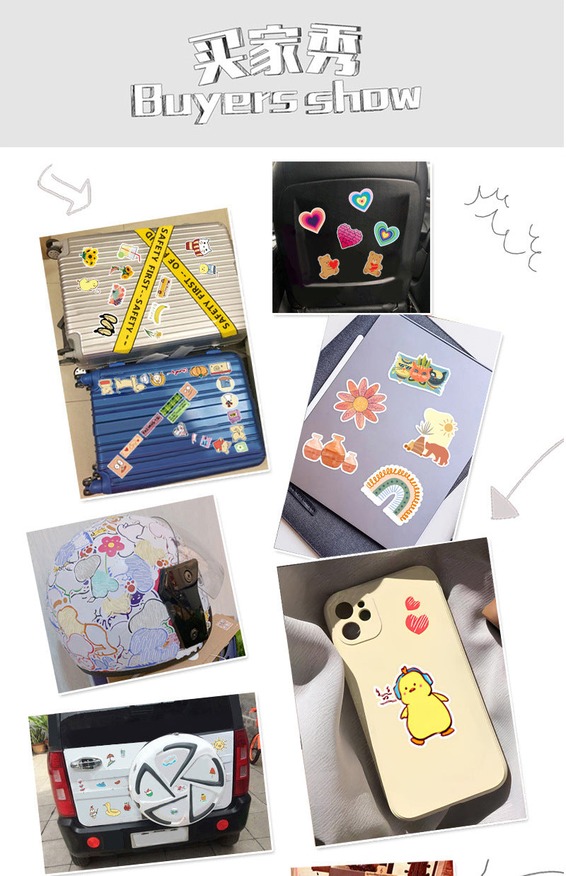 50 cartoon small train creative stickers skateboard luggage stickers laptop car motorcycle decoration