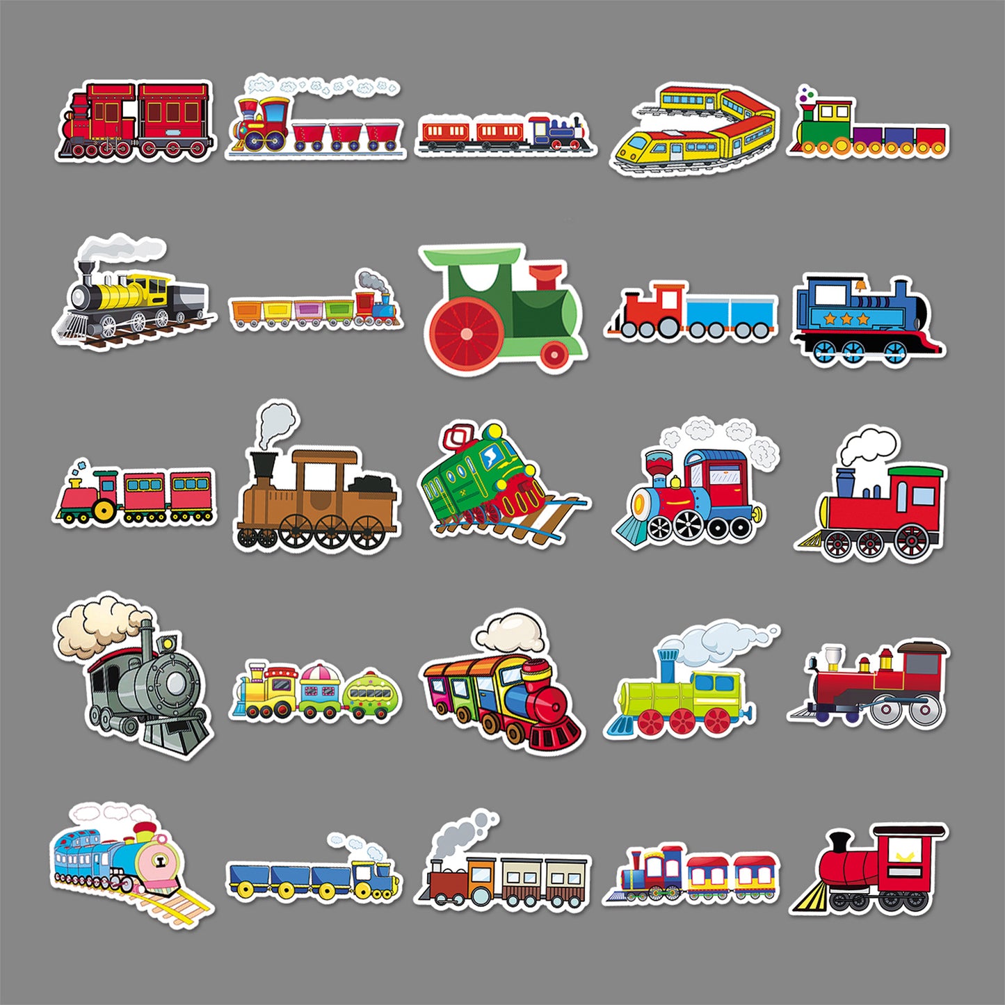 50 cartoon small train creative stickers skateboard luggage stickers laptop car motorcycle decoration