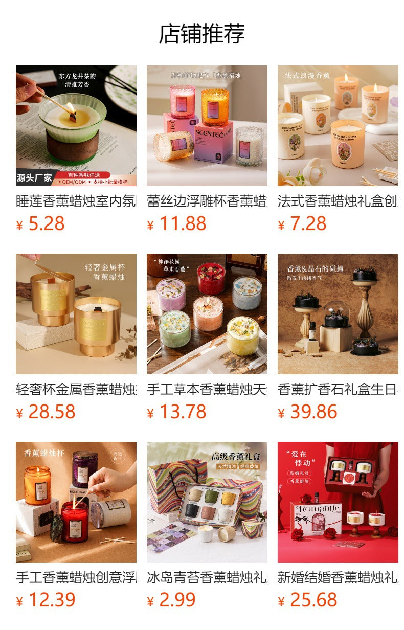 Creative Aromatherapy Candle Set Gift Box Q Version Essential Oil Candle Cross-Border Fragrance Indoor Decoration New Year Holiday Gift