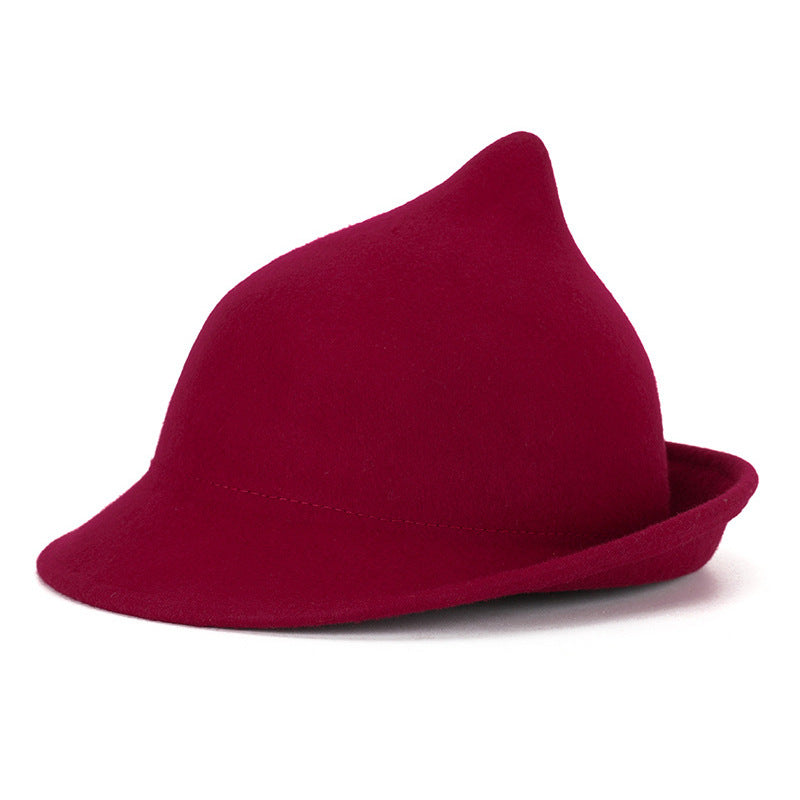 European and American Personalized Magic Hat Pointed Felt Hat Magic Hat Halloween Stage Performance Hat Rolled Edge Wool Witch Hat