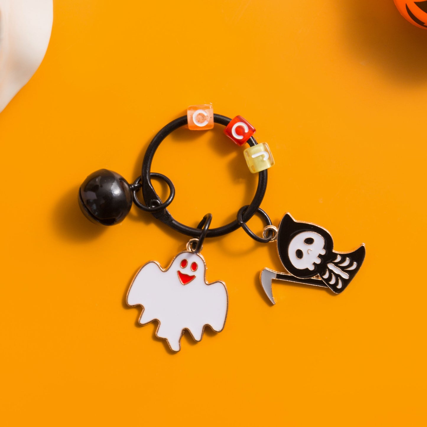 Creative Cartoon Metal Spider Pendant Halloween DIY Funny Pumpkin Doll Keychain Bag Hanging Small Gifts