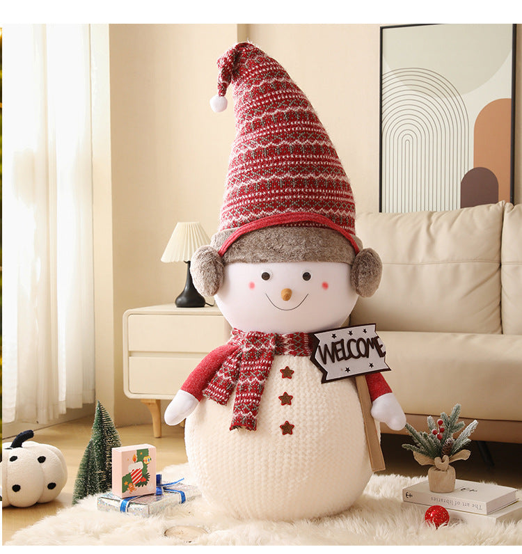 Cross-Border Antler Snowman Doll Christmas Decorations Cute Snowman Doll Christmas Ornaments Christmas Tree Decorations