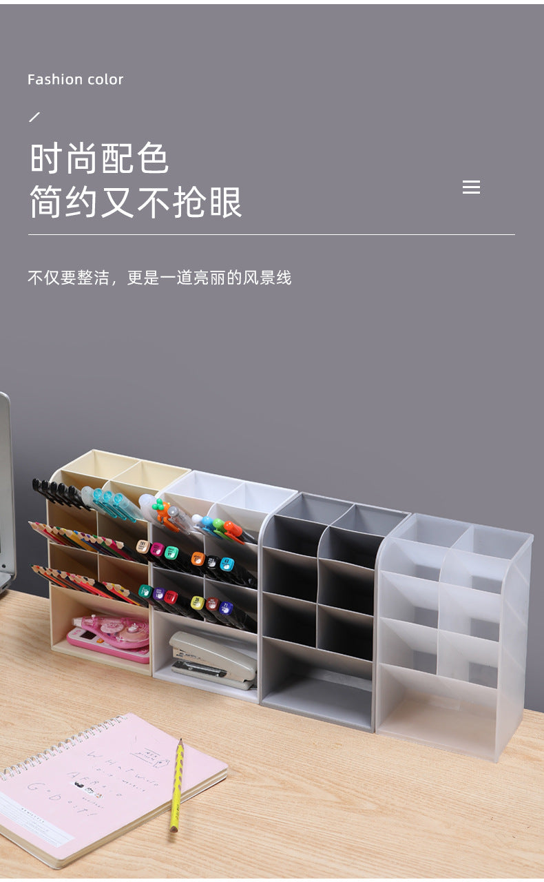 Oblique Pen Holder Desk Student Office Desktop Rack Children and Girls Stationery Storage Box Multifunctional Decoration Pen Holder