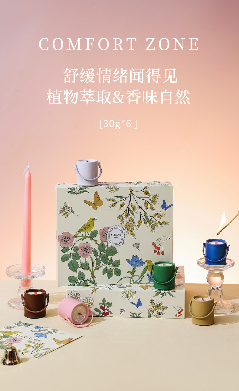 Creative Aromatherapy Candle Set Gift Box Q Version Essential Oil Candle Cross-Border Fragrance Indoor Decoration New Year Holiday Gift