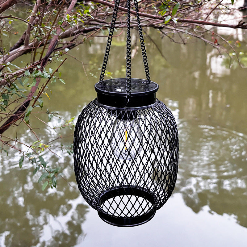 Solar Lights, Cross-Border Iron Lanterns, Garden Waterproof Mesh Woven Lights, Courtyard Decorative Lights, Solar Garden Hanging Lights