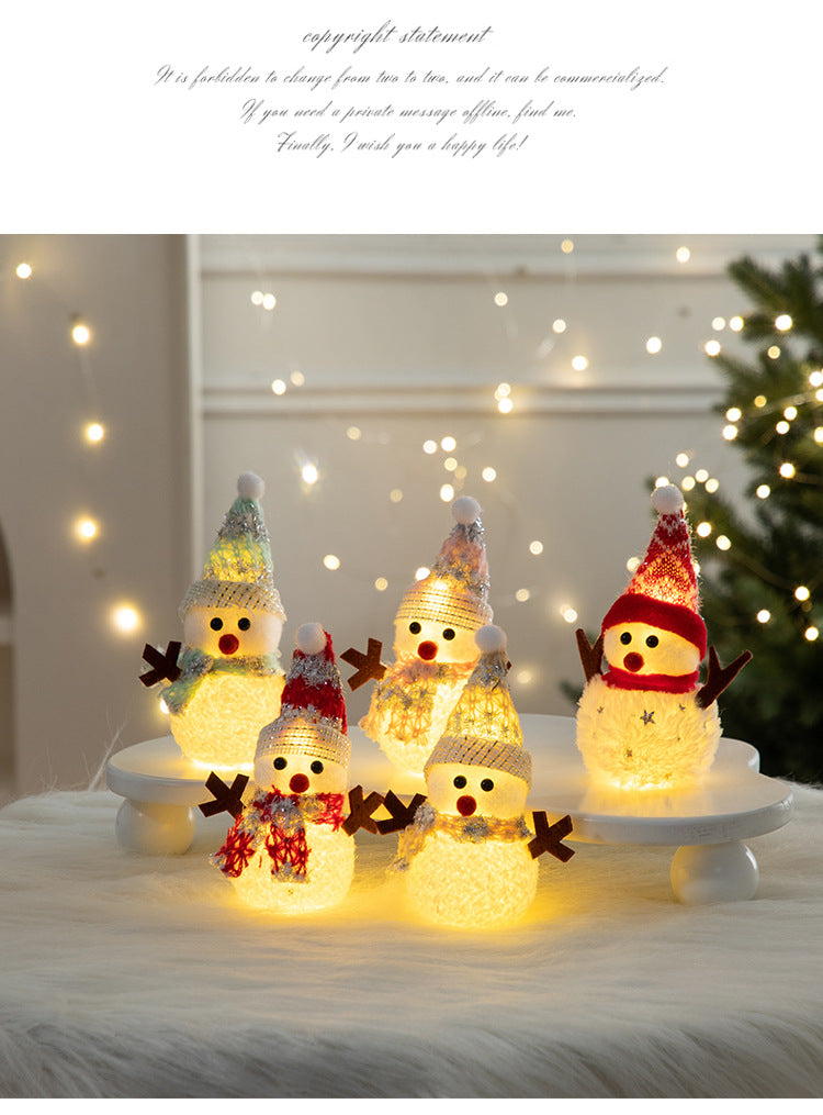 Cross-Border Antler Snowman Doll Christmas Decorations Cute Snowman Doll Christmas Ornaments Christmas Tree Decorations