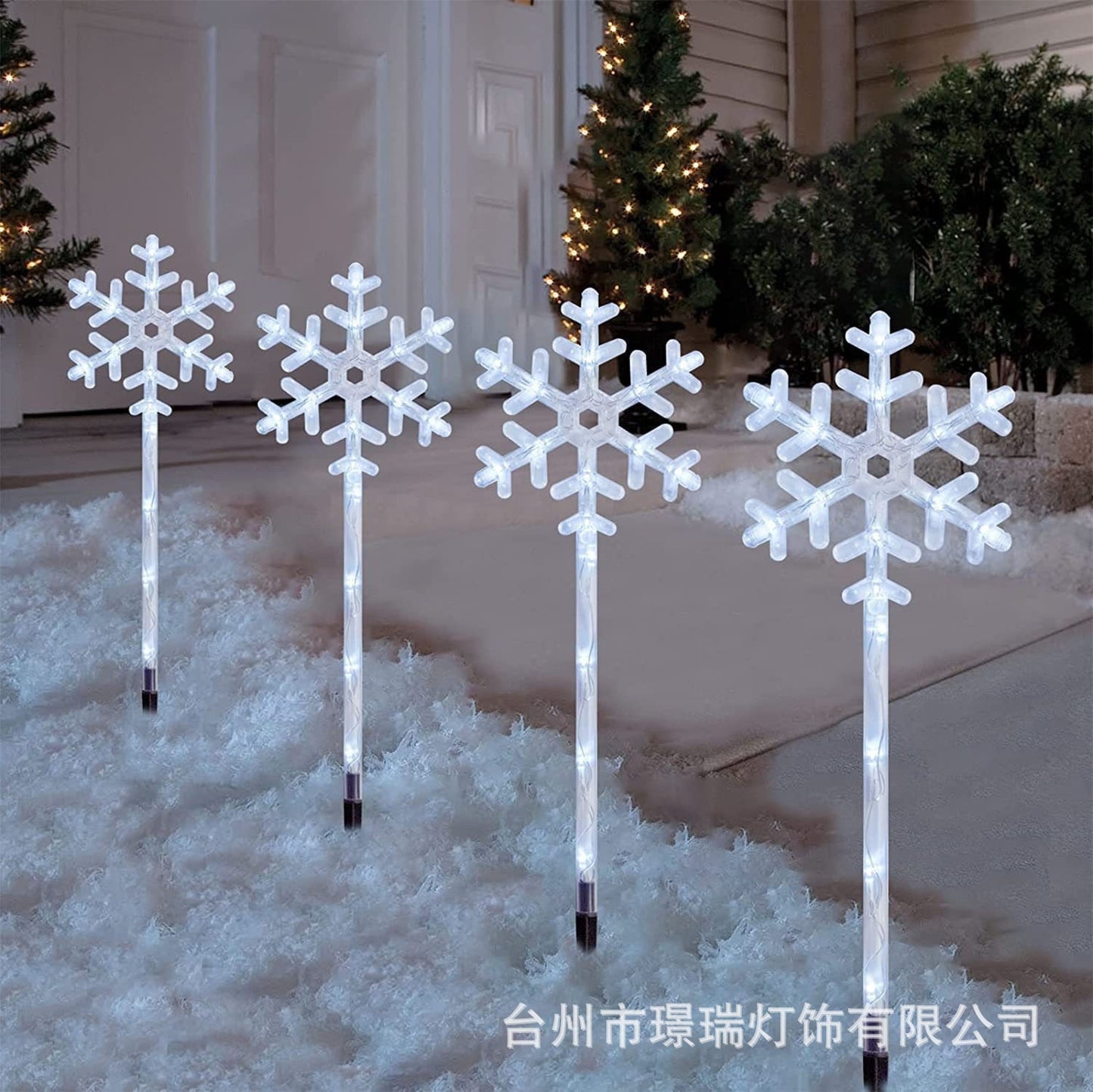 Cross-Border Led Solar Christmas Decoration Cane Light String Lawn Candy Snowflake Ground Lights Garden Lights Outdoor