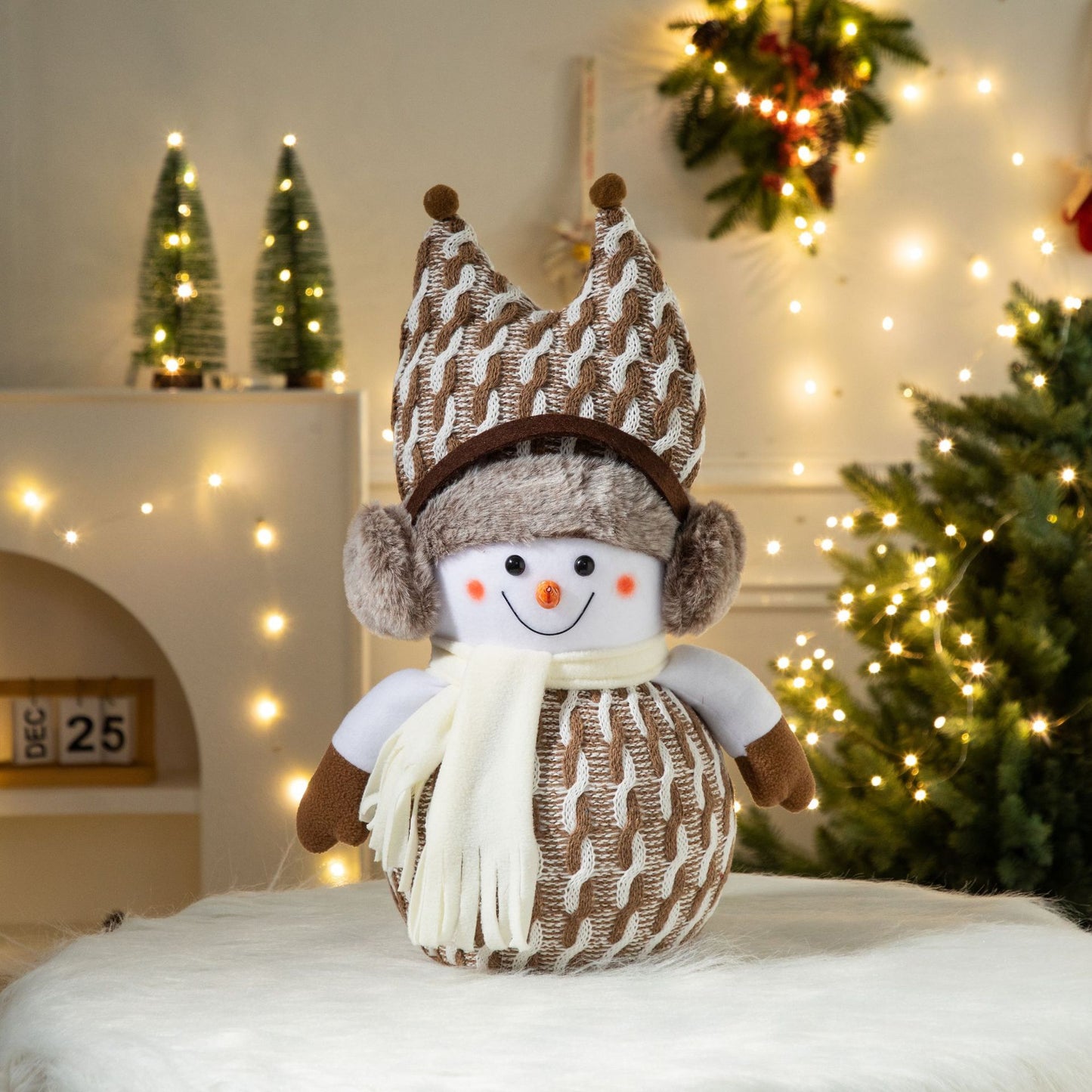 Cross-Border Antler Snowman Doll Christmas Decorations Cute Snowman Doll Christmas Ornaments Christmas Tree Decorations