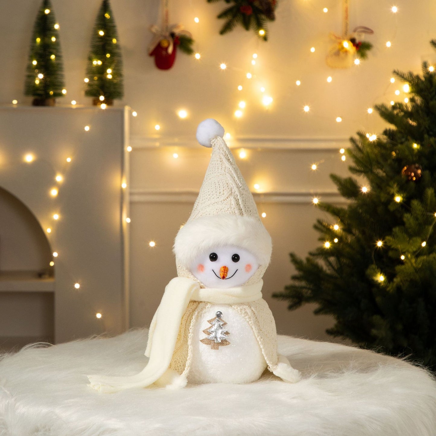 Cross-Border Antler Snowman Doll Christmas Decorations Cute Snowman Doll Christmas Ornaments Christmas Tree Decorations