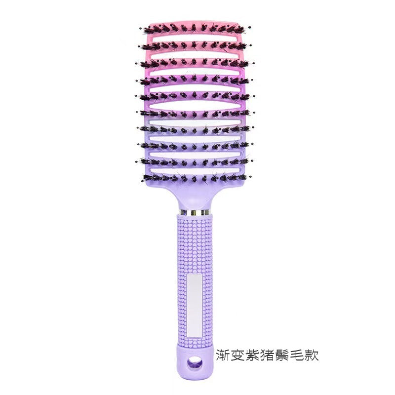 Cross-border Hot Pig Mane Big Bend Comb Fluffy Curly Hair Styling Comb Anti-static Hair Comb Home Hair Massage Comb