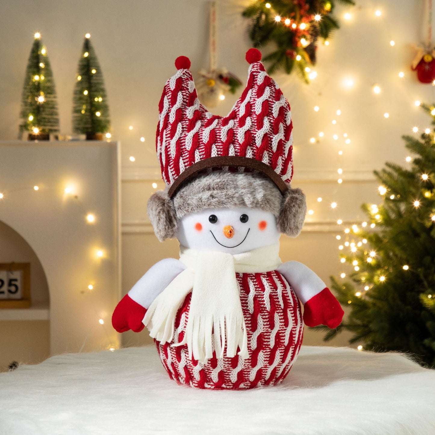 Cross-Border Antler Snowman Doll Christmas Decorations Cute Snowman Doll Christmas Ornaments Christmas Tree Decorations
